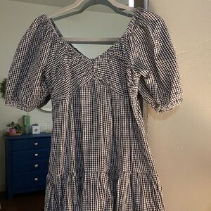 Aerie Black and White Checkered Mini Dress